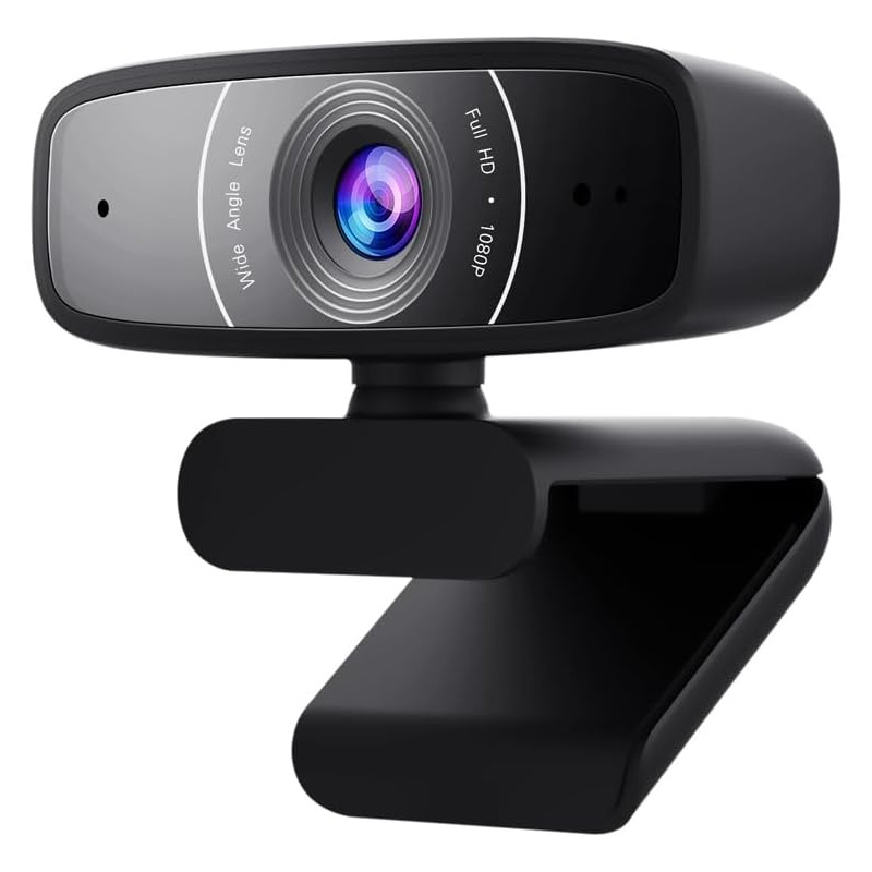 ASUS C3 - Caméra USB avec résolution de 1080p, 30 Images par Seconde et Microphone beamforming pour Une Meilleure qualité Audio-
