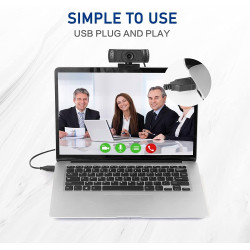 LYCANDER HD Webcam - avec Microphone Intégré, Câble USB, Hauteur Ajustable, Résolution 720p HD