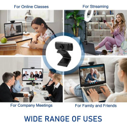 LYCANDER HD Webcam - avec Microphone Intégré, Câble USB, Hauteur Ajustable, Résolution 720p HD