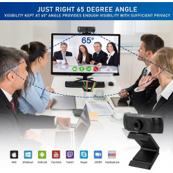 LYCANDER HD Webcam - avec Microphone Intégré, Câble USB, Hauteur Ajustable, Résolution 720p HD