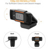 LYCANDER HD Webcam - avec Microphone Intégré, Câble USB, Hauteur Ajustable, Résolution 720p HD