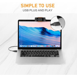 LYCANDER HD Webcam - avec Microphone Intégré, Câble USB, Hauteur Ajustable, Résolution 720p HD