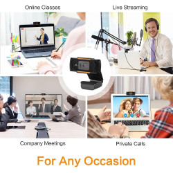 LYCANDER HD Webcam - avec Microphone Intégré, Câble USB, Hauteur Ajustable, Résolution 720p HD