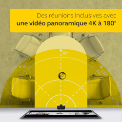 Jabra PanaCast Caméra de vidéoconférence panoramique 4K - Caméra pour conférence, solution vidéo flexible Plug-and-Play avec un 