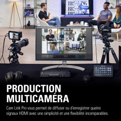 Corsair Elgato Cam Link Pro, carte d’acquisition interne à 4 entrées HDMI, streaming et enregistrement 1080p60 ou 4K30 pour visi