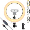 Anneau Lumineux pour Webcam Logitech C920, C922x, C930e, Brio 4K, C925e, C922, C930, C615 Trou de vis 6,35 mm - Lumière de 25,4 
