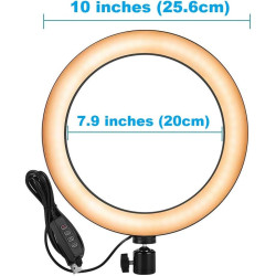 Anneau Lumineux pour Webcam Logitech C920, C922x, C930e, Brio 4K, C925e, C922, C930, C615 Trou de vis 6,35 mm - Lumière de 25,4 