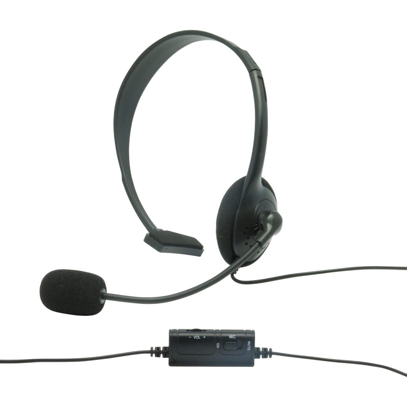 Konix Mythics Casque Gaming Filaire monaural PS-100 pour PS4 et PS5 - Microphone Anti-Bruit léger - Noir