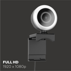 Mobility Lab - ML301310 – Webcam Filaire USB – Full HD, Pas de vis Universel intégré, Microphone intégré, Anneau LED réglable, P