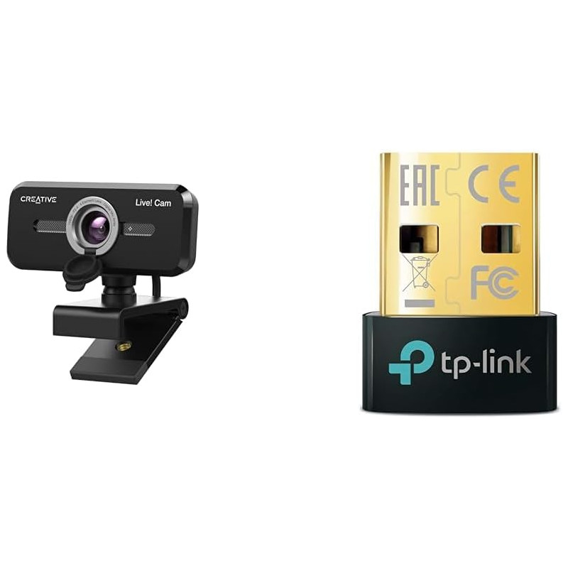 Creative live! cam sync 1080p v2 webcam usb grand angle avec fonction muet automatique et réduction du bruit pour les appels vid