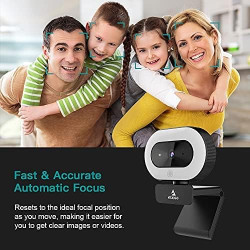 NexiGo StreamCam N930E, 1080P Webcam avec Anneau Lumineux et Couvercle de Privacité, Autofocus, Plug & Play, Caméra Web pour L'a