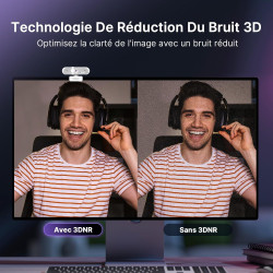 NexiGo N660P Pro Webcam 4K avec Lentille sans Distorsion, 1080P 60 FPS Autofocus, 3DNR, Micros Réduction Bruit Et Cache Confiden