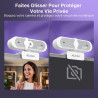 NexiGo N660P Pro Webcam 4K avec Lentille sans Distorsion, 1080P 60 FPS Autofocus, 3DNR, Micros Réduction Bruit Et Cache Confiden