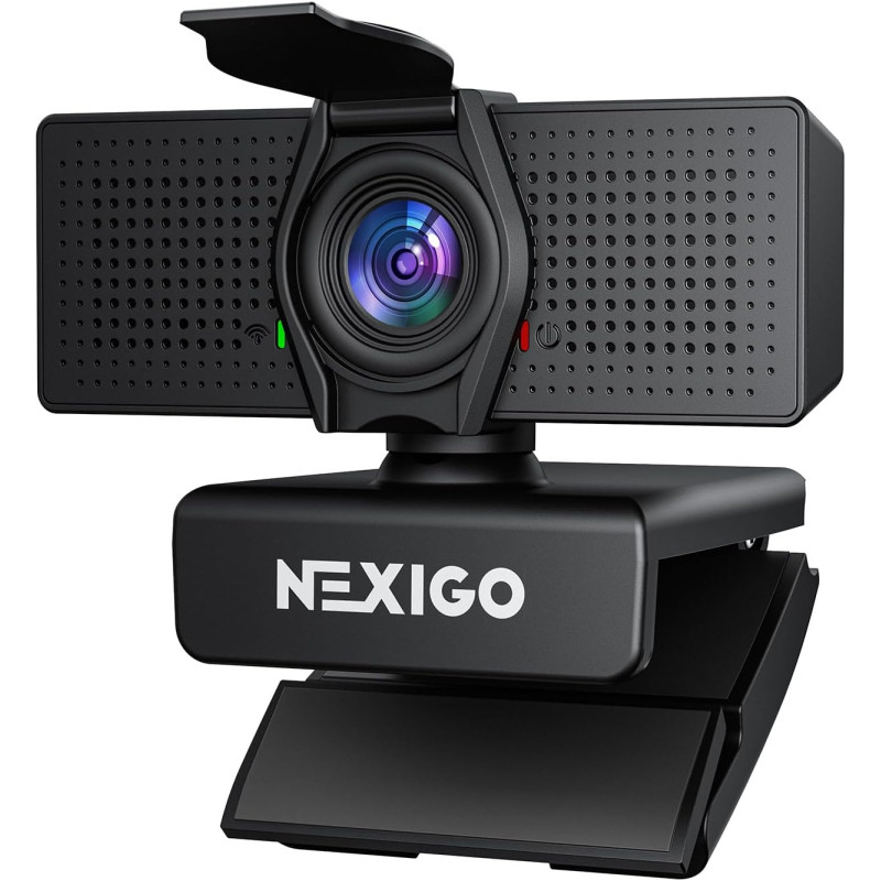 NexiGo N60 Pro Webcam 4K pour PC : capteur Sony 4K UHD, autofocus, 1080p 60 fps, Micro antibruit, Cache Vie privée, Objectif san