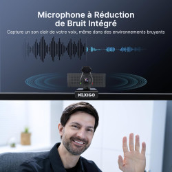 NexiGo N60 Pro Webcam 4K pour PC : capteur Sony 4K UHD, autofocus, 1080p 60 fps, Micro antibruit, Cache Vie privée, Objectif san