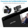 NexiGo N60 1080P Webcam, Full HD avec Microphone, Champ de Vision Ajustable, Zoom, Logiciel de contrôle et de Protection de la V