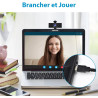 NexiGo N60 1080P Webcam, Full HD avec Microphone, Champ de Vision Ajustable, Zoom, Logiciel de contrôle et de Protection de la V