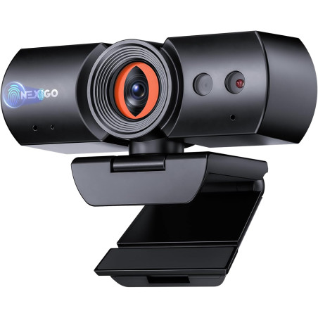 NexiGo HelloCam Pro, Webcam avec Windows Hello, Autofocus 1080P 60FPS, Véritable Confidentialité, Obturateur Électronique Automa