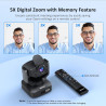 NexiGo N990 4K PTZ Zoomable Webcam, Système de Caméra de Vidéoconférence avec Zoom Numérique 5X, Préréglage de Position, Double 
