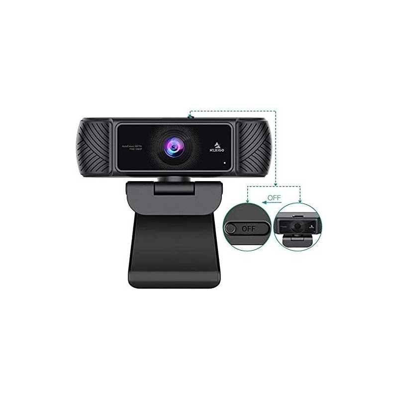 NexiGo 2021 AutoFocus 1080P Webcam with Microphone and Privacy Cover, Business Streaming USB Web Camera, Plug and Play, for Onli