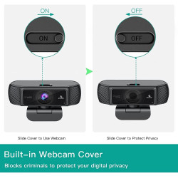 NexiGo 2021 AutoFocus 1080P Webcam with Microphone and Privacy Cover, Business Streaming USB Web Camera, Plug and Play, for Onli