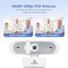 NexiGo Webcam N660P (Gen 2) 1080p 60 fps avec contrôle logiciel, double microphone et housse, autofocus, caméra Web HD USB pour 