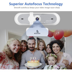 NexiGo Webcam N660P (Gen 2) 1080p 60 fps avec contrôle logiciel, double microphone et housse, autofocus, caméra Web HD USB pour 
