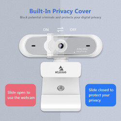 NexiGo Webcam N660P (Gen 2) 1080p 60 fps avec contrôle logiciel, double microphone et housse, autofocus, caméra Web HD USB pour 
