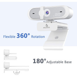 NexiGo Webcam N660P (Gen 2) 1080p 60 fps avec contrôle logiciel, double microphone et housse, autofocus, caméra Web HD USB pour 
