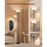 VASAGLE Lampadaire LED avec Liseuse, Lampe de Lecture sur Pied avec Bras Réglable, en Fer, 38,5 x 23,5 x 176 cm, Noir Mat, pour 