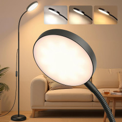 VASAGLE Lampadaire LED sur pied pour salon, lampe de lecture avec 3 températures de couleur et 10 niveaux de luminosité, bras fl