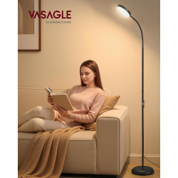 VASAGLE Lampadaire LED sur pied pour salon, lampe de lecture avec 3 températures de couleur et 10 niveaux de luminosité, bras fl