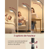 VASAGLE Lampadaire LED sur pied pour salon, lampe de lecture avec 3 températures de couleur et 10 niveaux de luminosité, bras fl
