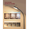 VASAGLE Lampadaire LED sur pied pour salon, lampe de lecture avec 3 températures de couleur et 10 niveaux de luminosité, bras fl