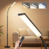 VASAGLE Lampadaire, Lampe de Lecture 15 W, Hauteur Réglable 141‑175 cm, Col de Cygne Orientable à 360°, Minuterie et Fonction Mé