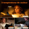 GRIFEMA Lampe de Lecture à Pince, 10 LED, USB C, Tête Orientable à 180° | 3 Températures de Couleur, Intensité Réglable de 10 à 