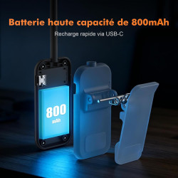 GRIFEMA Lampe de Lecture à Pince, 10 LED, USB C, Tête Orientable à 180° | 3 Températures de Couleur, Intensité Réglable de 10 à 