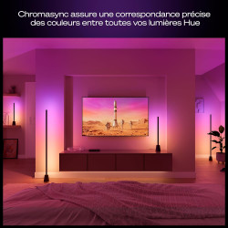Philips hue play lampadaire, barre led rgbwwic, 122 cm, blanc ambiance, dégradés multicolores, connectée, alexa, google home, ap