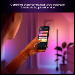 Philips hue play lampadaire, barre led rgbwwic, 122 cm, blanc ambiance, dégradés multicolores, connectée, alexa, google home, ap