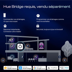 Philips hue play lampadaire, barre led rgbwwic, 122 cm, blanc ambiance, dégradés multicolores, connectée, alexa, google home, ap