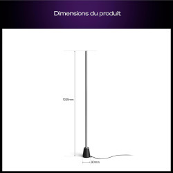 Philips hue play lampadaire, barre led rgbwwic, 122 cm, blanc ambiance, dégradés multicolores, connectée, alexa, google home, ap