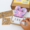 WONDEE Veilleuse Lampe Angel Stitch Personnalisable à la Maison en Famille [Comprend Kit de Lettres et Dessins], Disney Veilleus