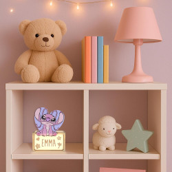 WONDEE Veilleuse Lampe Angel Stitch Personnalisable à la Maison en Famille [Comprend Kit de Lettres et Dessins], Disney Veilleus