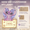 WONDEE Veilleuse Lampe Angel Stitch Personnalisable à la Maison en Famille [Comprend Kit de Lettres et Dessins], Disney Veilleus