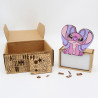 WONDEE Veilleuse Lampe Angel Stitch Personnalisable à la Maison en Famille [Comprend Kit de Lettres et Dessins], Disney Veilleus