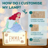 WONDEE Disney Lampe Ariel La Petite Sirène Personnalisable avec Lettres et Dessins, Veilleuse La Petite Sirène Bébé et Enfant Pe