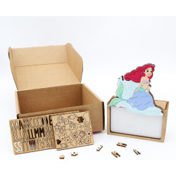 WONDEE Disney Lampe Ariel La Petite Sirène Personnalisable avec Lettres et Dessins, Veilleuse La Petite Sirène Bébé et Enfant Pe
