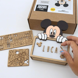 WONDEE Disney Lampe Mickey Mouse Personnalisable avec Nom et Dessins, Veilleuse Mickey Bébé et Enfant Personnalisée - Deco Chamb