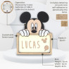 WONDEE Disney Lampe Mickey Mouse Personnalisable avec Nom et Dessins, Veilleuse Mickey Bébé et Enfant Personnalisée - Deco Chamb