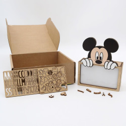 WONDEE Disney Lampe Mickey Mouse Personnalisable avec Nom et Dessins, Veilleuse Mickey Bébé et Enfant Personnalisée - Deco Chamb